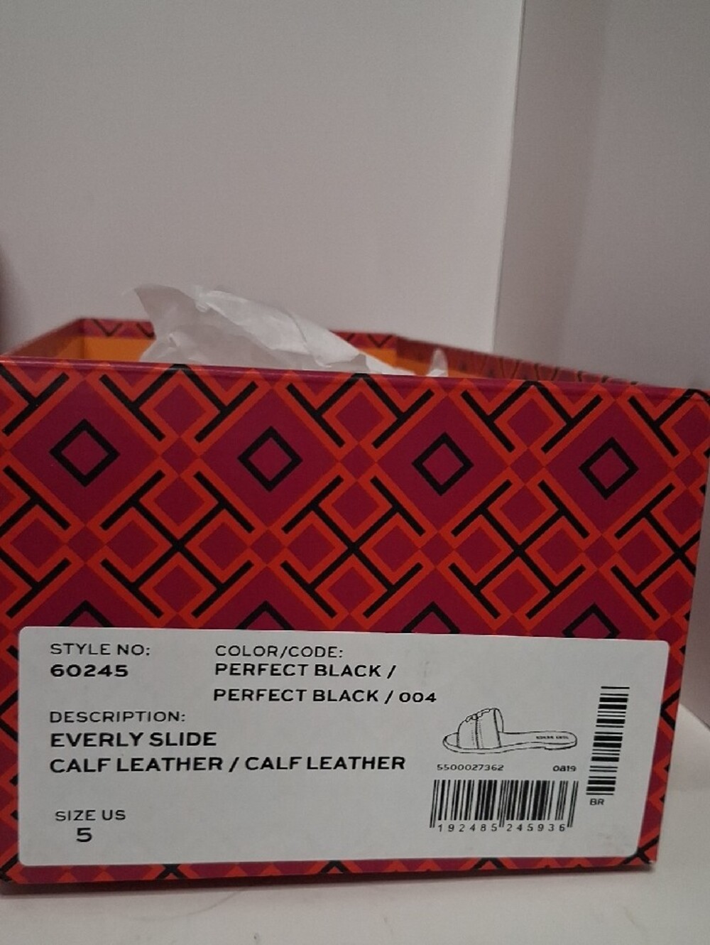 Tory Burch Black Leather Slide Sandals with Gold Logo - Picture 2 of 6
